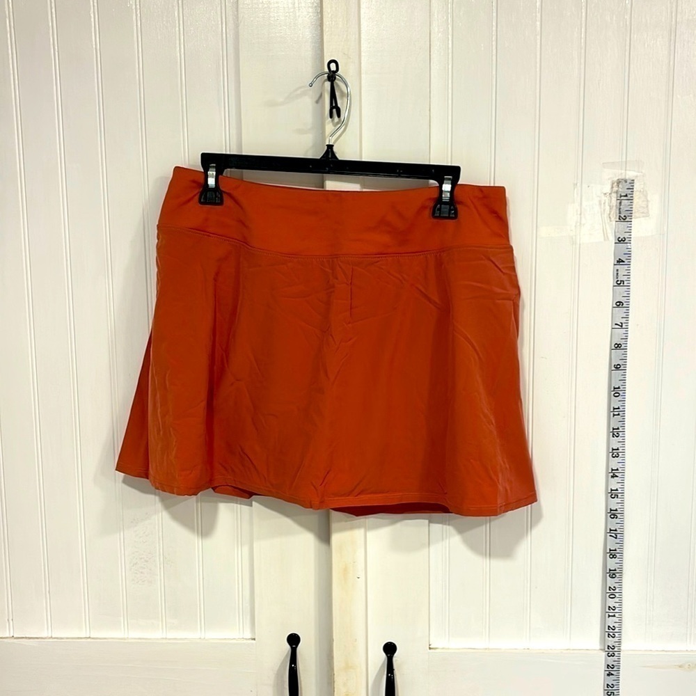 90° by Reflex solid A-line, dusty cedar, mini skort size XL ( back zip pocket)
